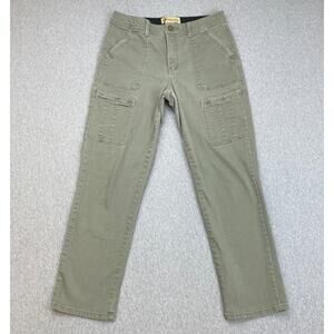 Democracy Pants Womens 8 Green Cotton Blend Stretch Ab Solution Cargo Utility